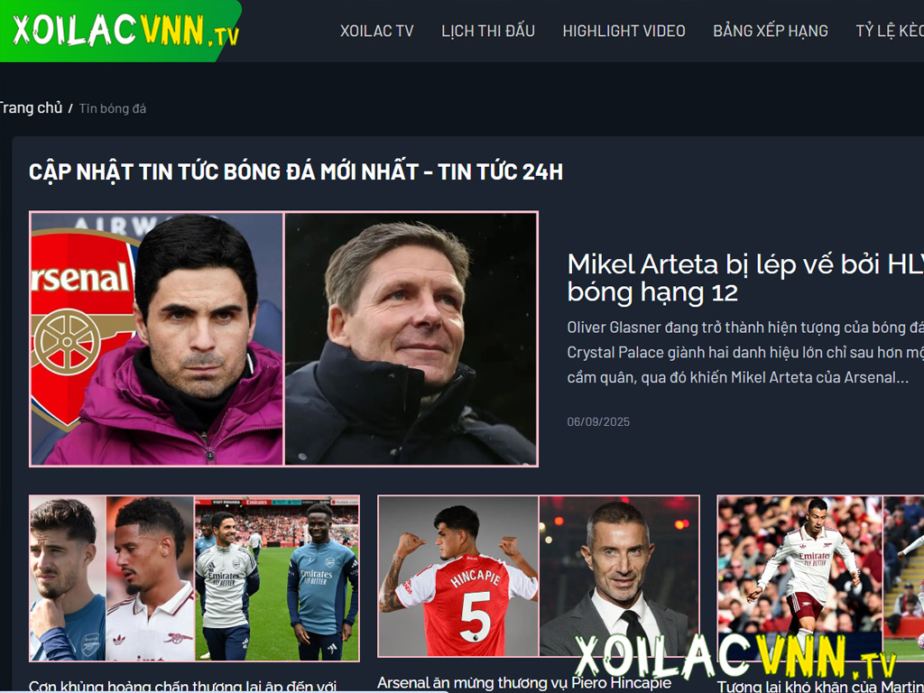 Xoilacvnn TV cập nhật tin tức bóng đá trực tuyến nhanh, chính xác